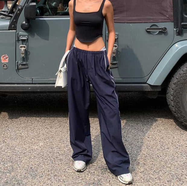 Damen Sportliche Hose mit weitem Schnitt und elastischem Bund WW