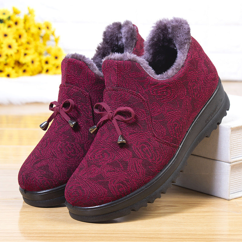 Damen Warme und modische Hausschuhe mit floralem Design WW