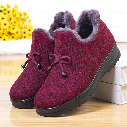 Damen Warme und modische Hausschuhe mit floralem Design WW