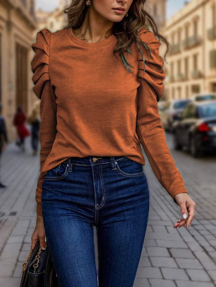 Damen Sweatshirt mit voluminösen Puffärmeln und lässigem Schnitt WW