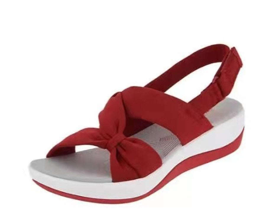 Damen bequeme Sandalen mit knotenförmigem Design WW