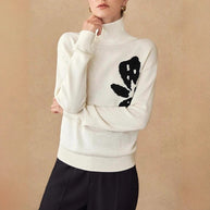 Damen Rollkragenpullover mit floralem Design WW