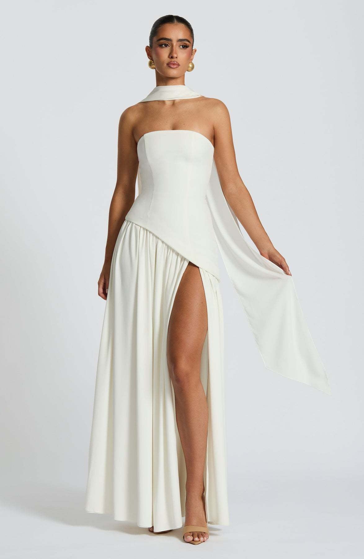Damen Abendkleid mit asymmetrischem Schnitt WW