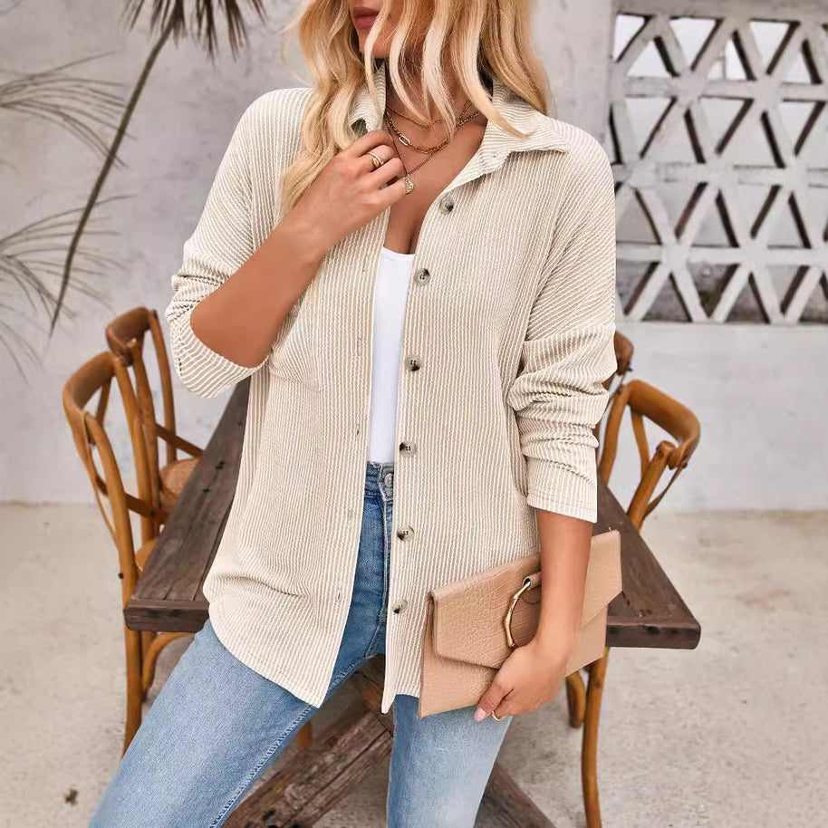 Damen Cardigan mit strukturiertem Rippdesign und übergroßen Knöpfen WW