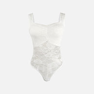 Damen Spitzen-Bodysuit mit floralem Design und konturierendem Schnitt WW