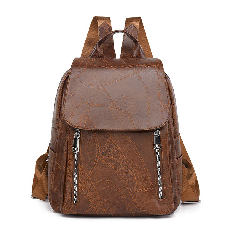 Damen-Lederrucksack mit diebstahlsicherem Design