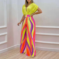 Damen Jumpsuit mit tiefem V-Ausschnitt und weitem Bein WW