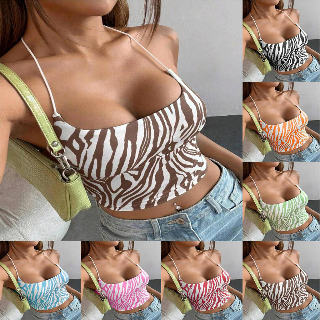 Damen ärmelloses Oberteil mit auffälligem Zebradesign und flexiblem Tragegefühl WW