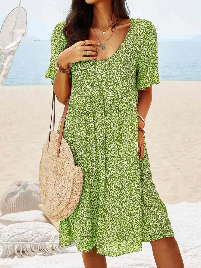Elegantes Blumen-Midikleid für Frauen