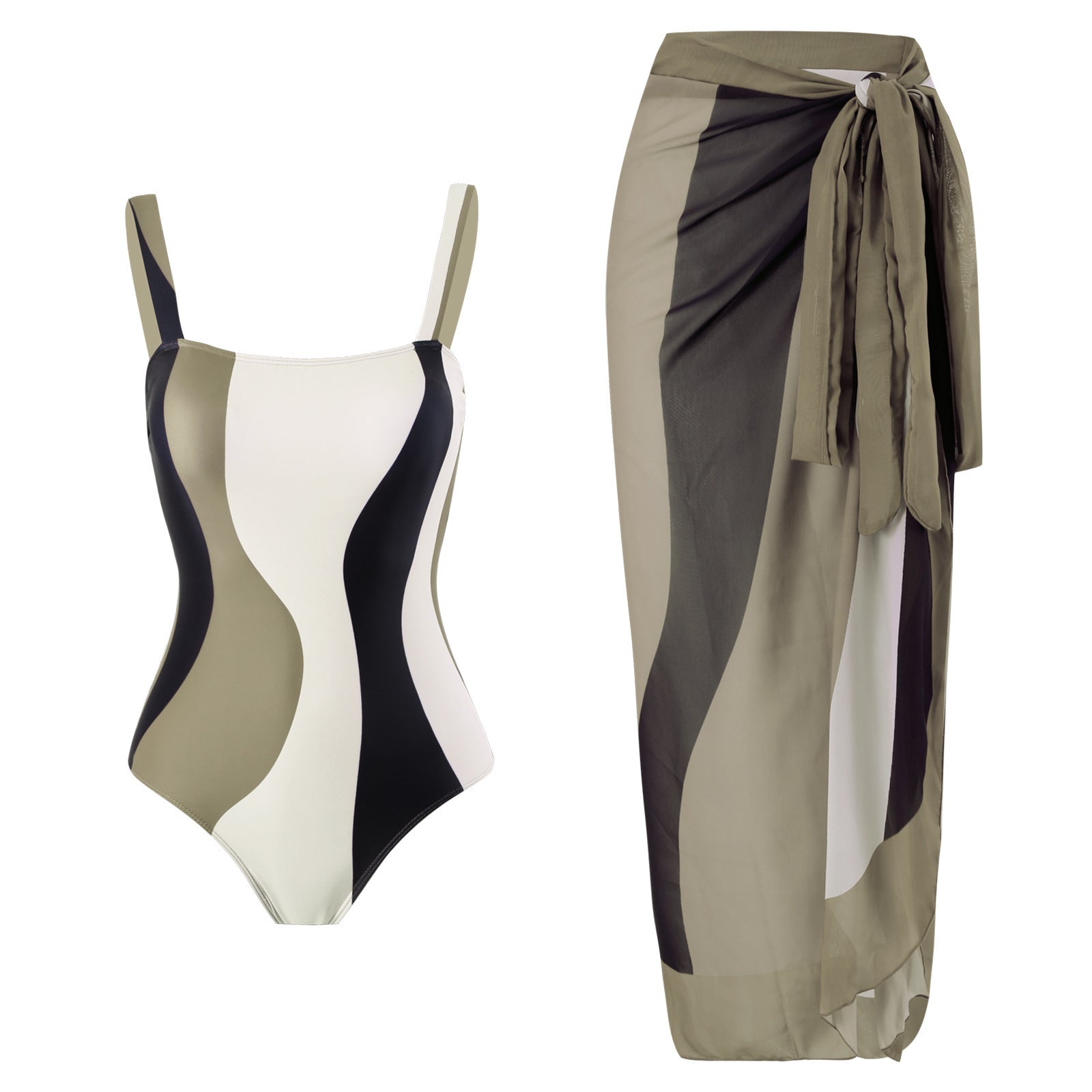 Damen Bademode Set mit trendigem Wickelrock und modernem Schnitt WW