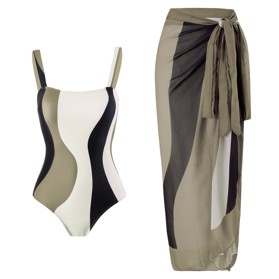 Damen Bademode Set mit trendigem Wickelrock und modernem Schnitt WW