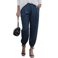 Damen lässige Freizeithose mit elastischem Bund und praktischen Taschen WW