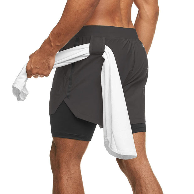 Damen Sportliche Flexibler Laufshorts mit Innenhose WW