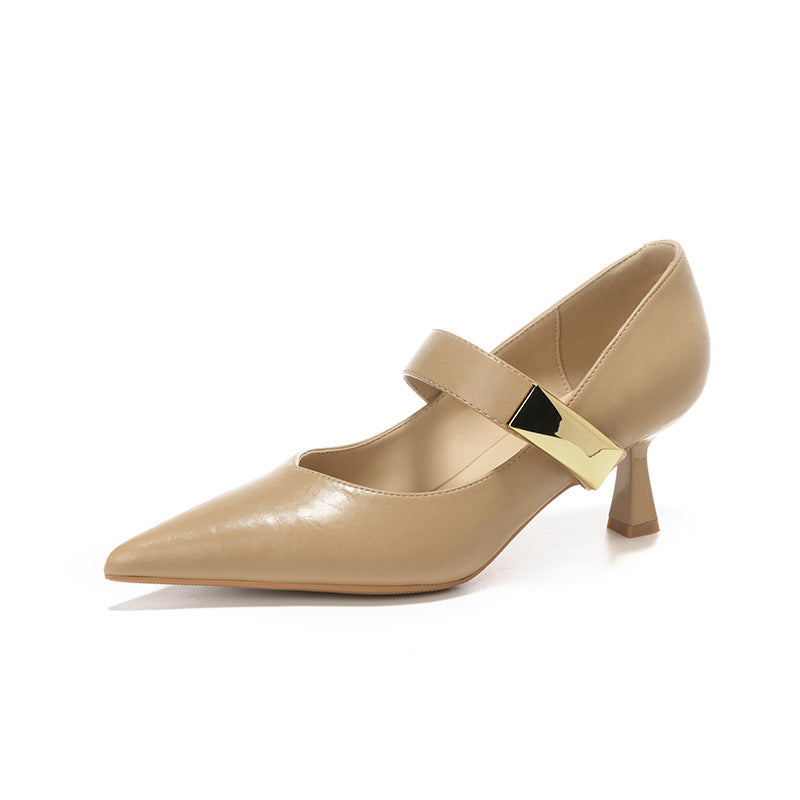 Damen Chic Mary Jane Absatzschuhe WW