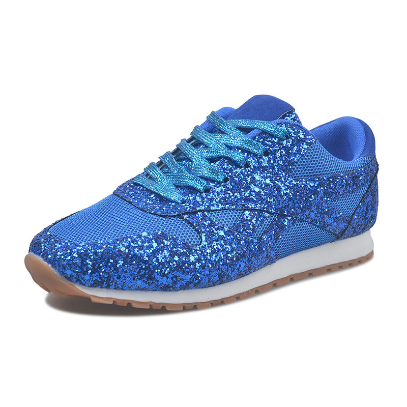 Damen Sneaker mit glitzerndem Strassdesign und atmungsaktiver Obermaterialstruktur WW