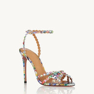 Damen atemberaubende High-Heel Knöchelriemen Sandalen mit dekorativen Perlenakzenten WW