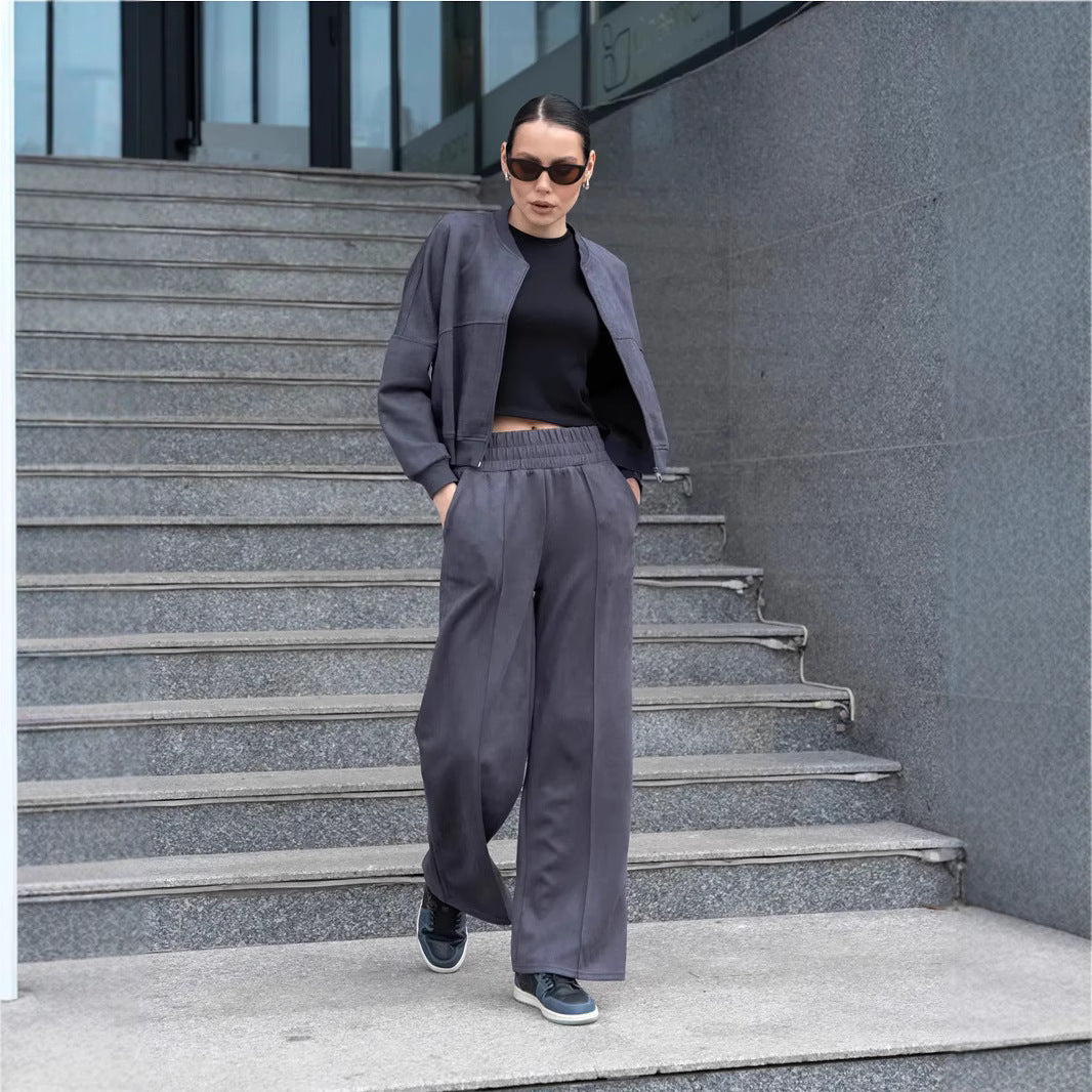 Damen Sportliche Freizeitjacke und weite Hose WW