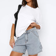 Damen High-Waisted Denim Shorts mit lässigem Schnitt WW