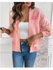 Rosa Gestrickter Sweatermantel