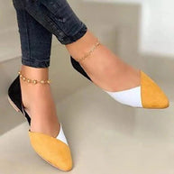 Damen elegante Ballerinas mit spitzem Zehenbereich und modischem Farbblockdesign W&W