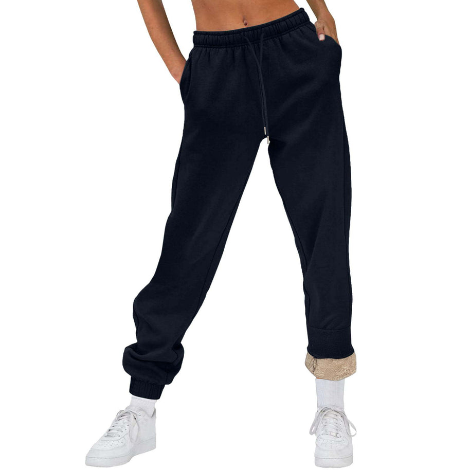 Damen Bequeme Freizeit-Hose mit Kordelzug und stilvollem Bündchen WW