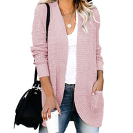 Damen Strickjacke mit offenem Schnitt und seitlichen Taschen WW