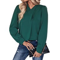 Damen Bluse mit lässiger Eleganz und dekorativen Falten WW