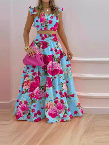 Damen Zweiteiliges Sommer-Outfit mit Volants WW