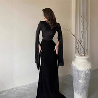Damen Abendkleid mit eleganter Drapierung WW