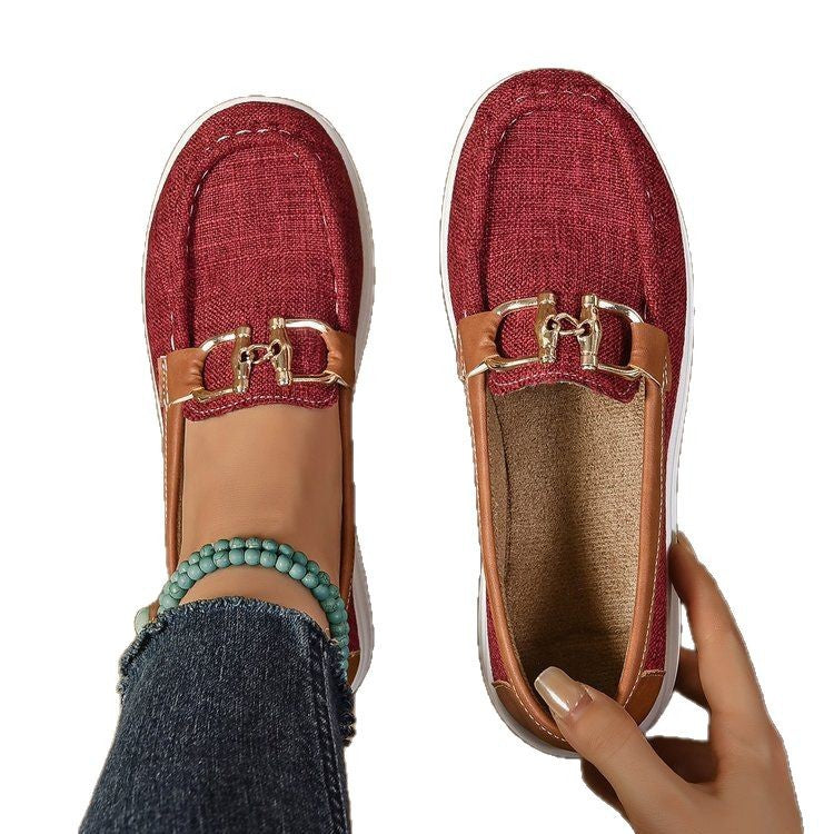 Damen Slip-On Clogs mit modischem Karomuster und elegantem Schnallen-Detail WW