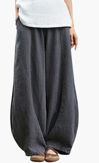 Damen Leichte und luftige Palazzo-Hose mit weitem Schnitt WW