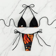 Damen Schmetterlingsdruck Dreieck Bikini Set WW
