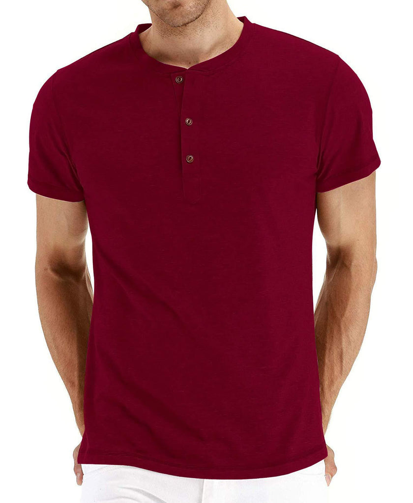Herren Kurzarmshirt mit modischem Henley-Kragen WW