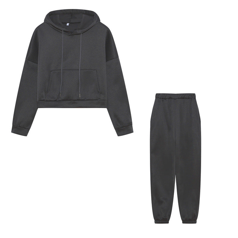 Damen Hoodie und Jogginghose-Set mit lässigem Schnitt und elastischem Bund WW