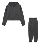 Damen Hoodie und Jogginghose-Set mit lässigem Schnitt und elastischem Bund WW