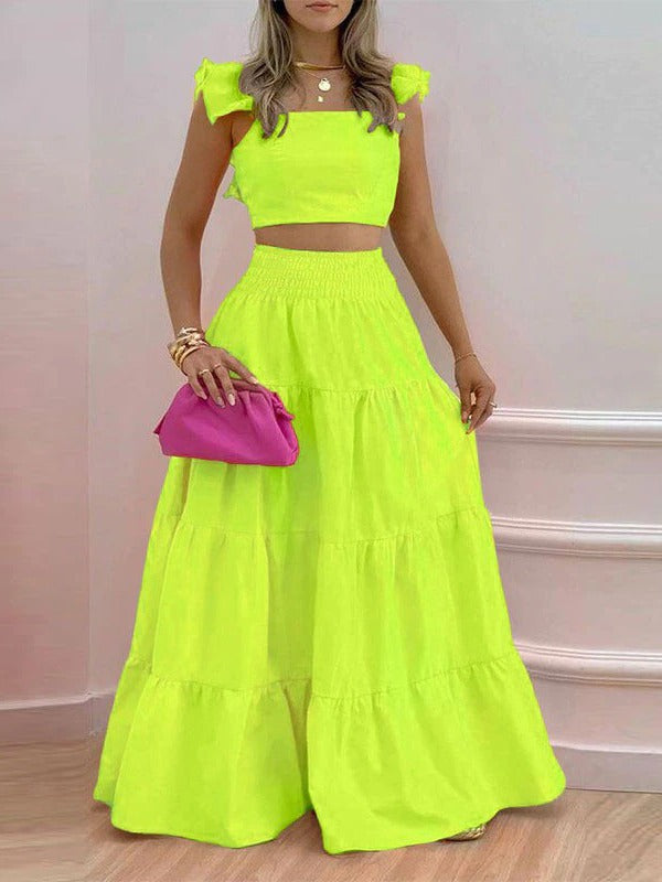 Damen Zweiteiliges Sommer-Outfit mit Volants WW