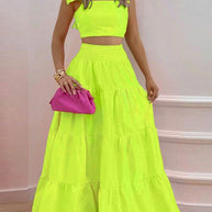 Damen Zweiteiliges Sommer-Outfit mit Volants WW
