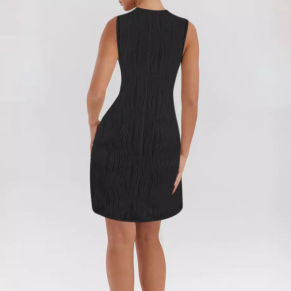 Damen ärmelloses Sommerkleid mit dekorativen Schleifen und leichtem Schnitt WW