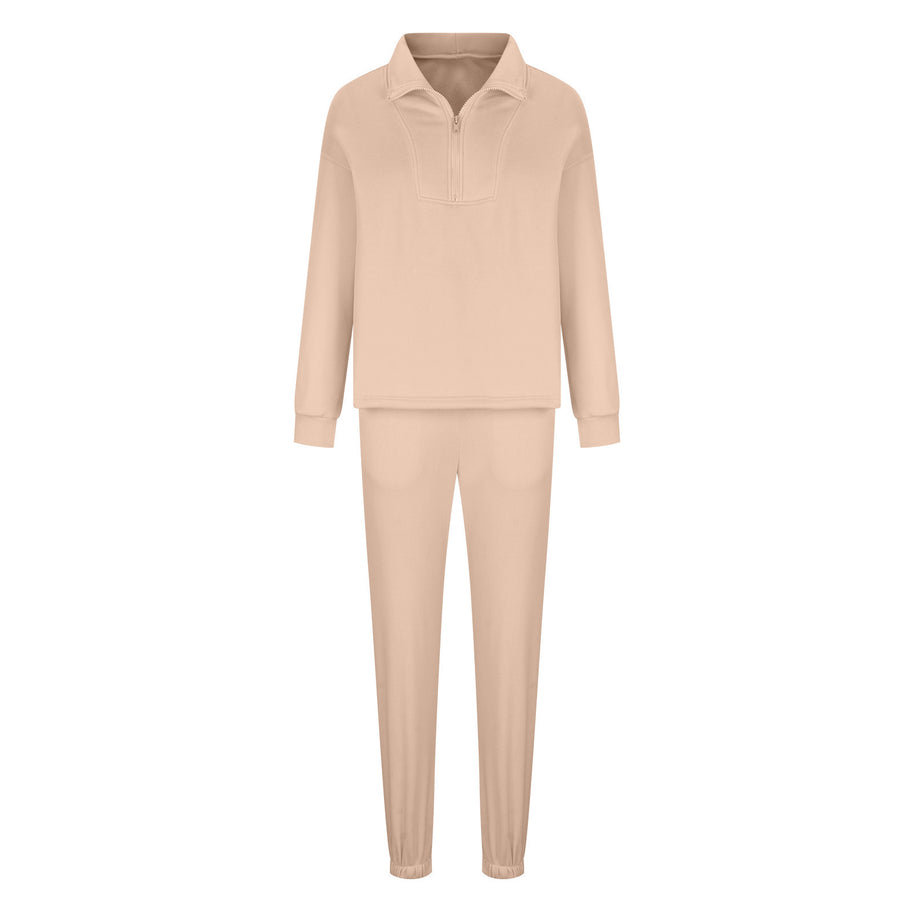 Damen Sportliche Pullover-Set mit hohem Kragen WW