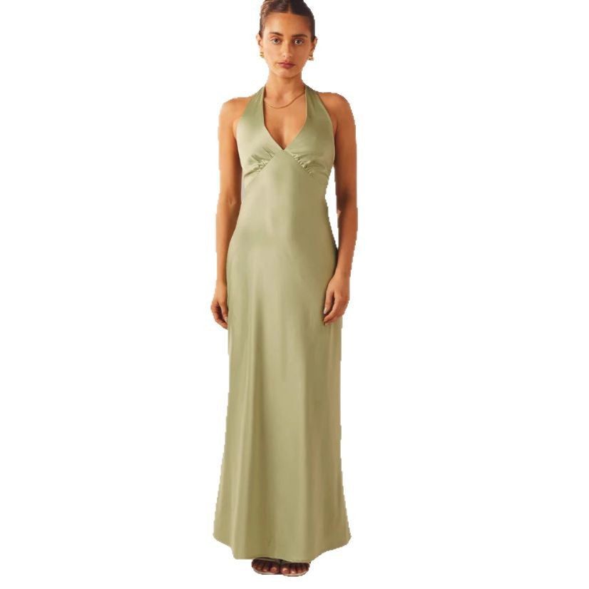 Damen Maxikleid mit elegantem Halterneck-Design und figurformendem Schnitt WW