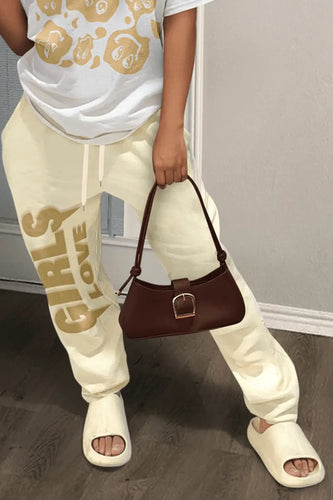 Damen bequeme Jogginghose mit motivierendem Schriftzug WW