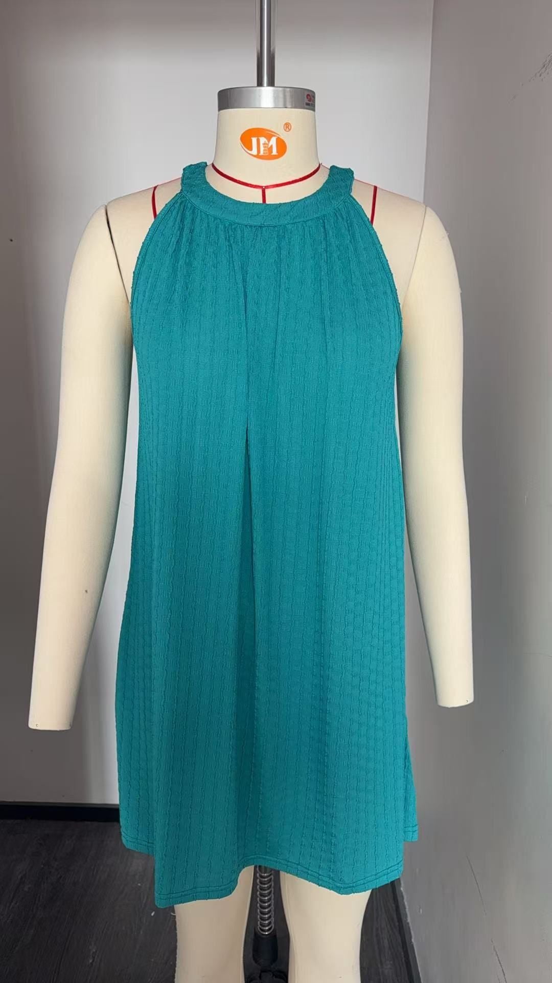 Damen ärmelloses Freizeitkleid mit strukturiertem Design WW