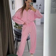 Damen Sportliches Freizeit-Loungewear-Set mit Kapuze WW