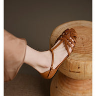 Damen elegante Flachsandalen mit verstellbarem Riemen und modischem Schnitt WW