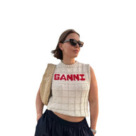 Damen Sportliche Strickweste mit modernem Karomuster WW