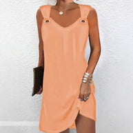 Damen ärmelloses Kleid mit modischen Ringdetails WW