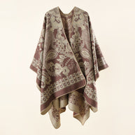 Damen Eleganter Poncho mit kunstvollem floralen Muster und luxuriösem Feel WW