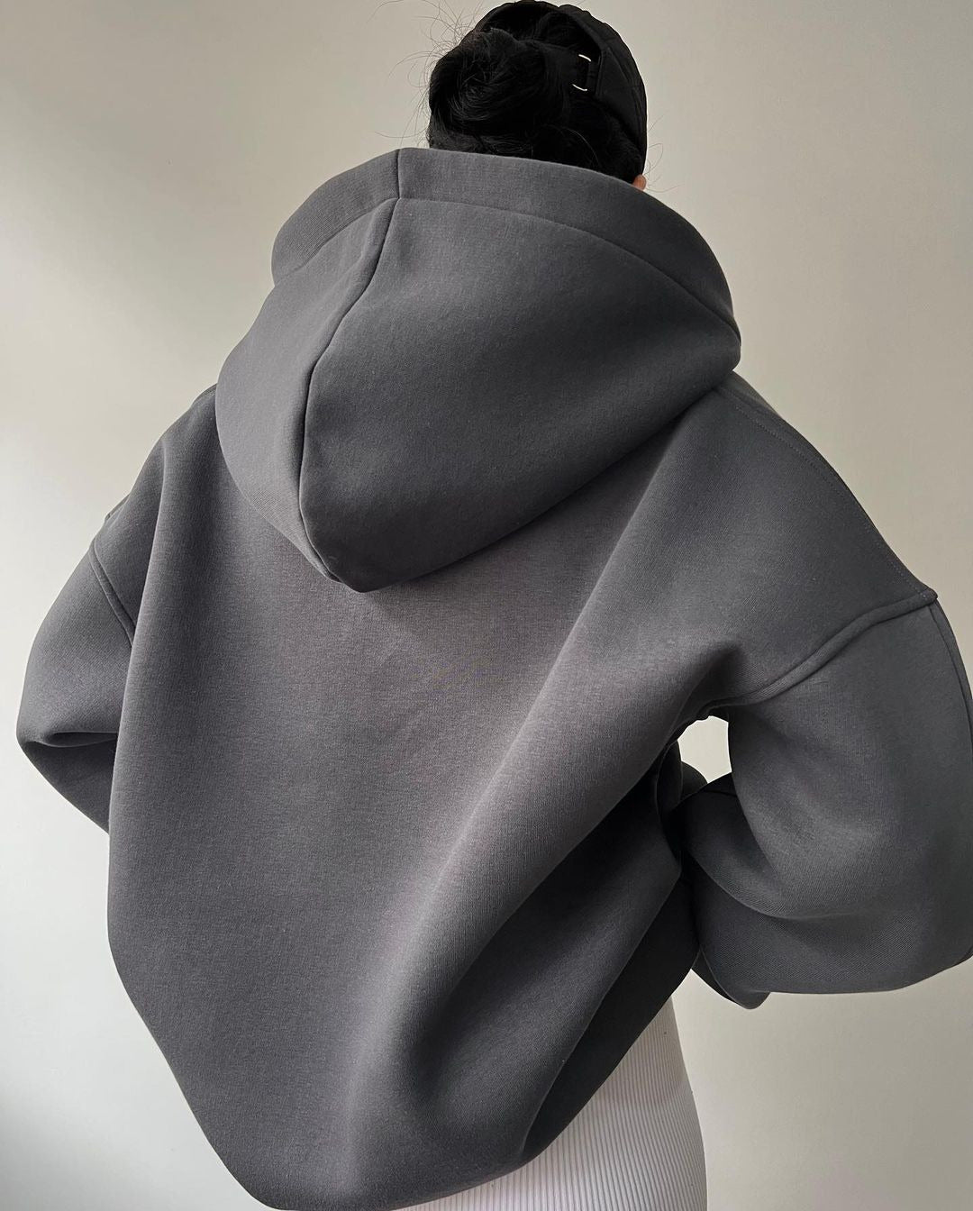 Damen oversized Kapuzenpullover mit Kängurutasche und bequemer Passform WW