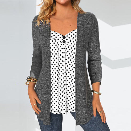 Damen Cardigan mit glänzender Oberfläche und lässigem Fall WW