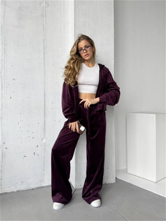 Damen sportlicher Loungewear-Anzug mit entspannter Passform WW